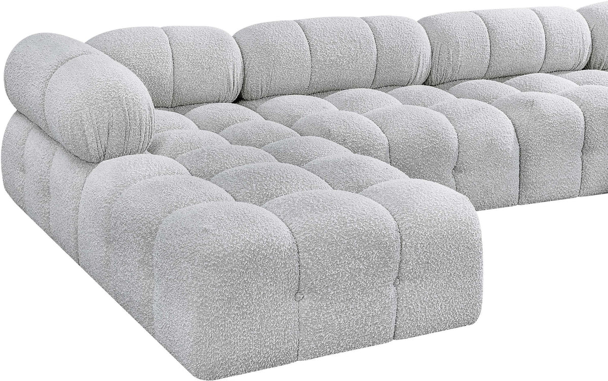 Ames - 7 Piece Boucle Fabric Modular L-Shaped Sectional