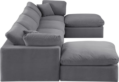 Comfy - 6 Piece Velvet Modular Double Chaise Sectional