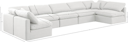 Indulge - Linen 7 Piece Modular U-Shaped Sectional - White