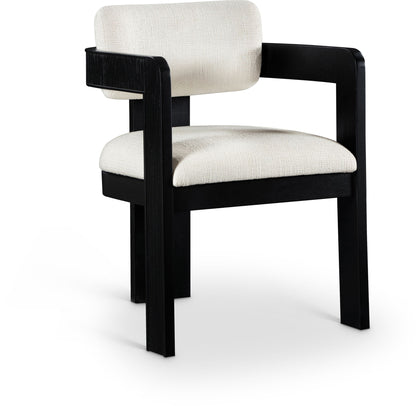Sacha - Linen Dining Chair With Black Base (Set of 2)