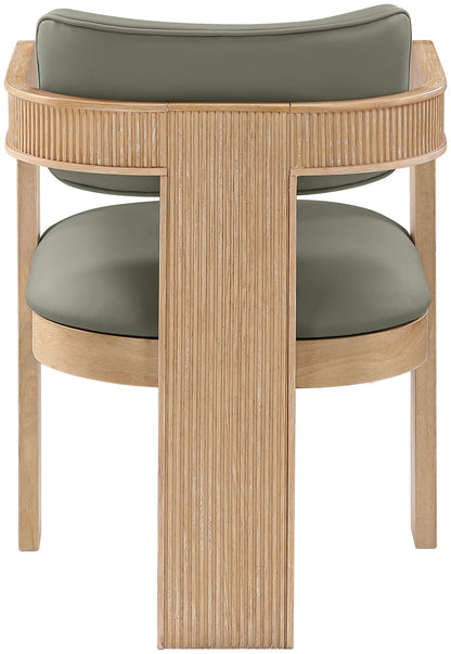 Sacha - Vegan Leather Upholstered Dining Chair With Natural Base (Set of 2)