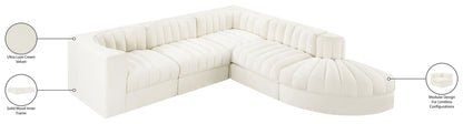 Rummi - Velvet Performance Fabric Upholstered 5 Piece Modular Sectional