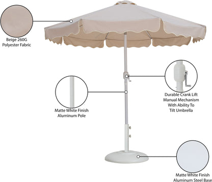 Amalfi - Patio Umbrella - White Base / White Pole