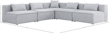 Cube - Linen 5 Piece Modular Corner Armless Sectional