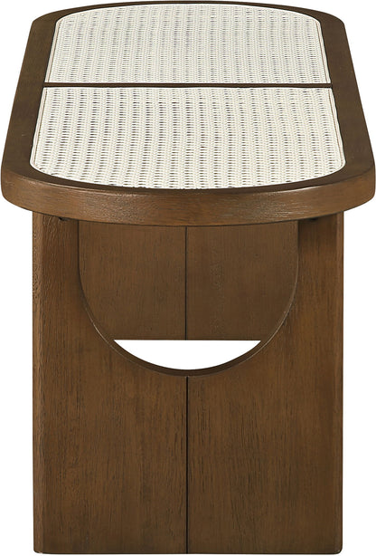 Canovia - Solid Wood And Faux Cane Bench