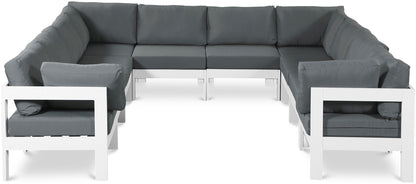 Nizuc - Outdoor Patio 10 Piece Modular Sectional With White Frame