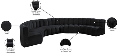 Arc - Velvet 8 Piece U-Shaped Modular Sofa