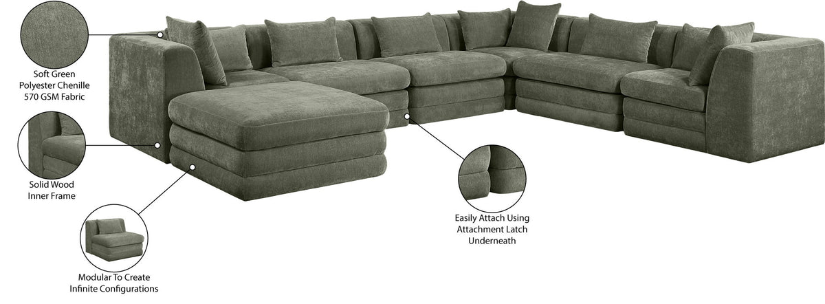 Stellar - 7 Piece Chenille Fabric Upholstered Modular Sectional