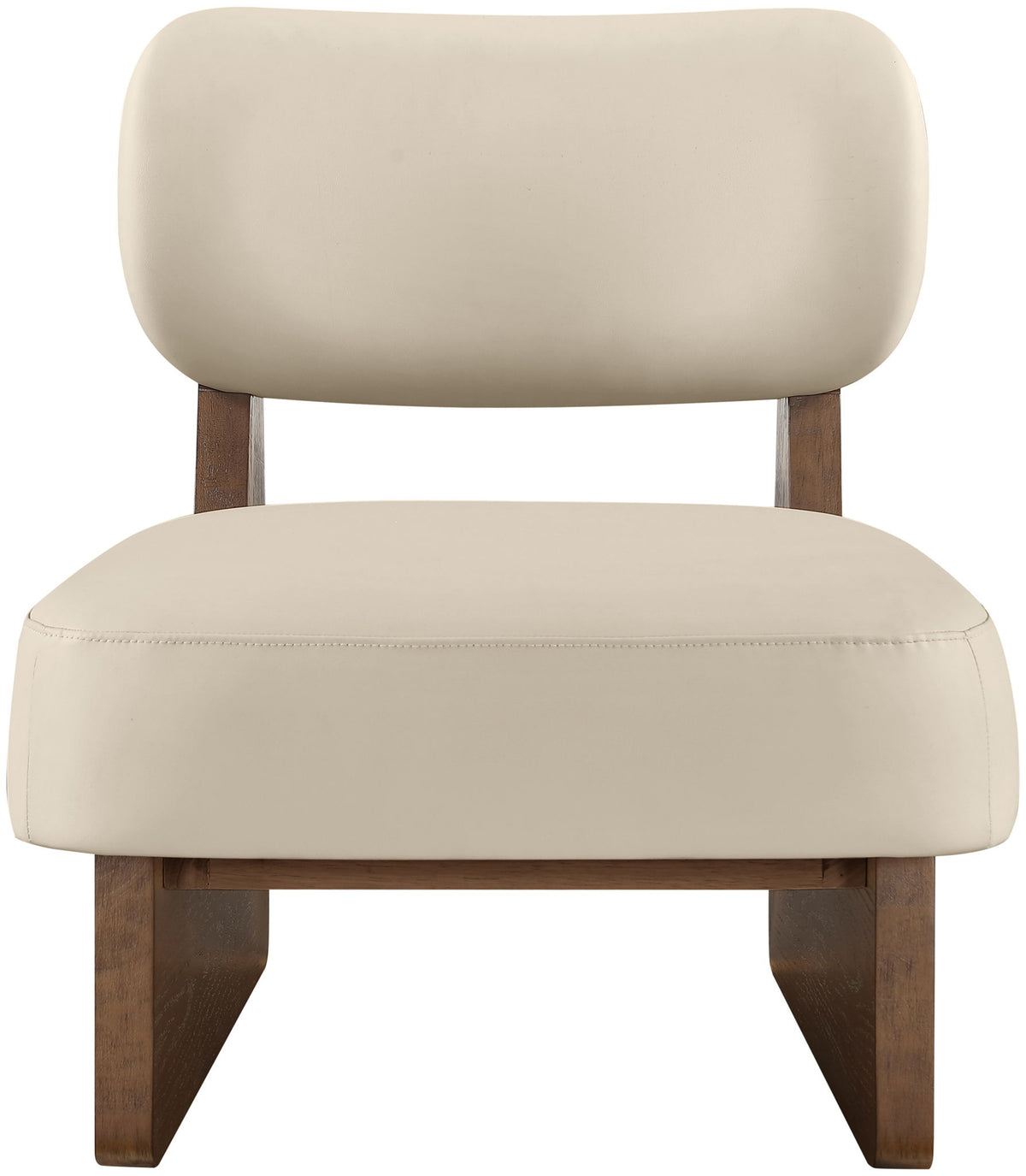 Vetra - Vegan Leather Upholstered Accent Chair With Brown Base