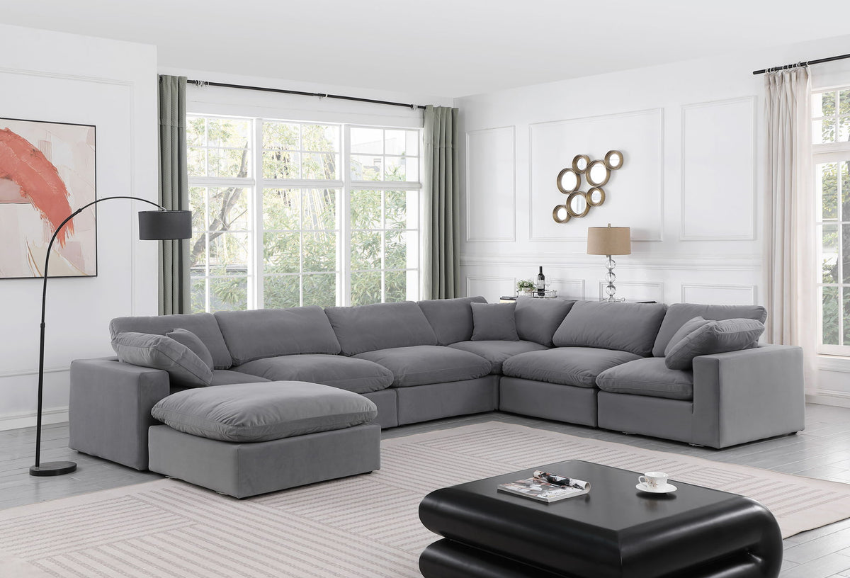 Comfy - 7 Piece Velvet Modular Sectional With Chaise