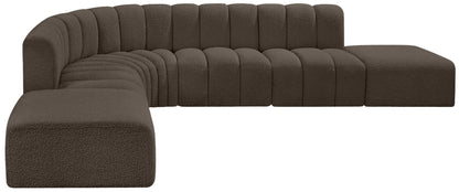 Arc - Boucle Fabric 7 Piece Corner Modular Sofa