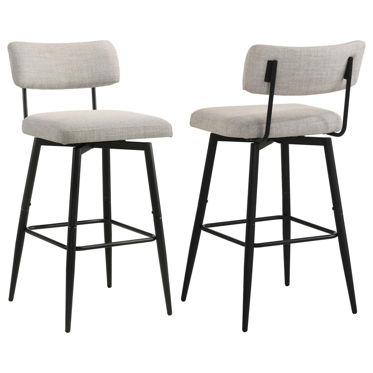 Levine Fabric Upholstered Swivel Bar Chair Cream (Set of 2)