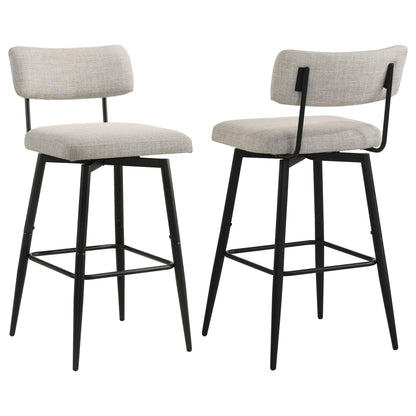 Levine Fabric Upholstered Swivel Bar Chair Cream (Set of 2)