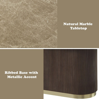 Clayten - Dining Table With Natural Marble Top