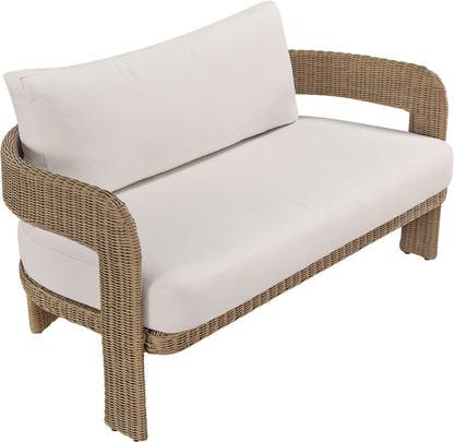 Sandbay - Olefin Water Resistant Fabric And Wicker Outdoor Patio Loveseat