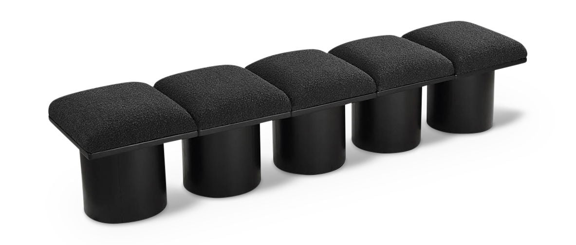 Pavilion - 5 Piece Modular Bench With Black Base