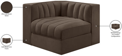 Rummi - Velvet Performance Fabric Upholstered Modular Corner Chair