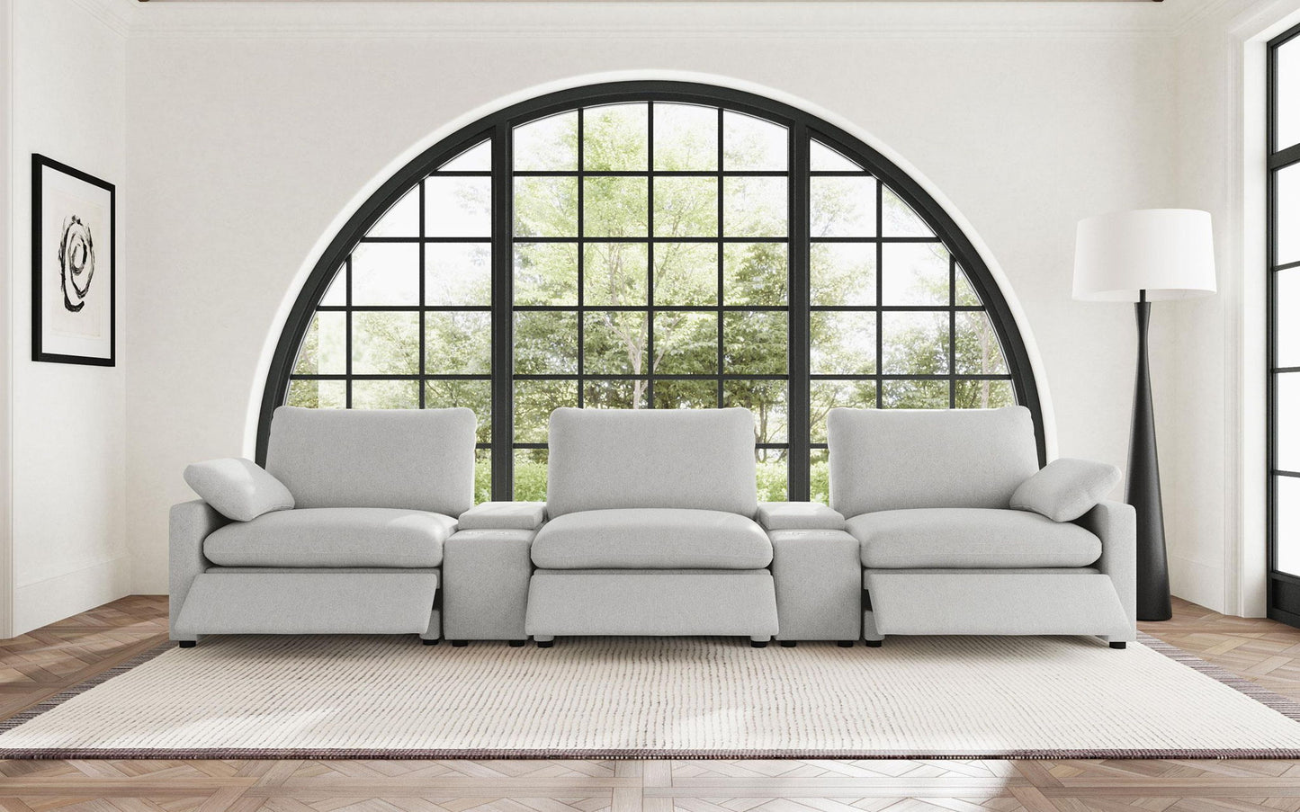 Collins 5-Piece Power Reclining Home Theater Seating Grey