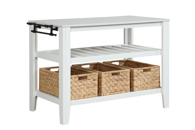 Sezye - Kitchen Island - Marble Top & White