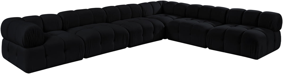 Orin - Velvet 6 Piece Modular L-Shaped Sectional