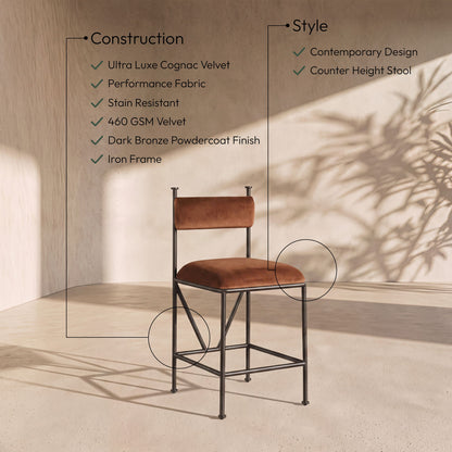 Monarch - Velvet Counter Stool (Set of 2)