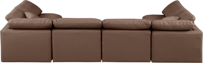 Indulge - Faux Leather 6 Piece Modular U-Shaped Sectional