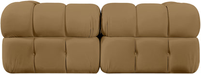 Orin - Velvet Performance Fabric Upholstered 2 Piece Modular Sofa (2 Corner Chairs)