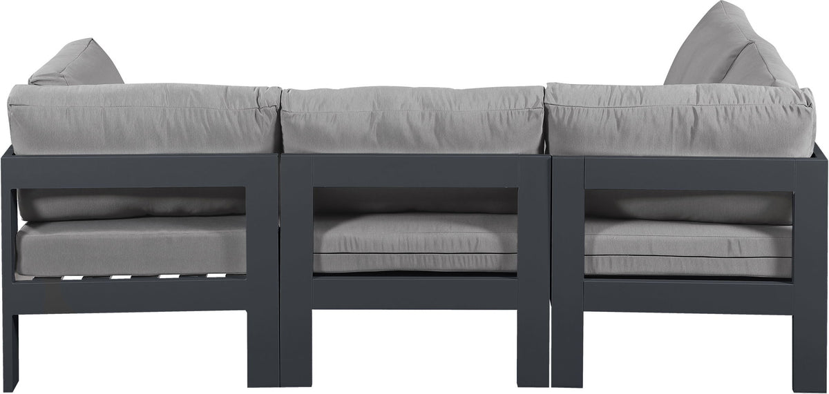 Nizuc - Outdoor Patio 4 Piece Modular Sectional With Gray Frame