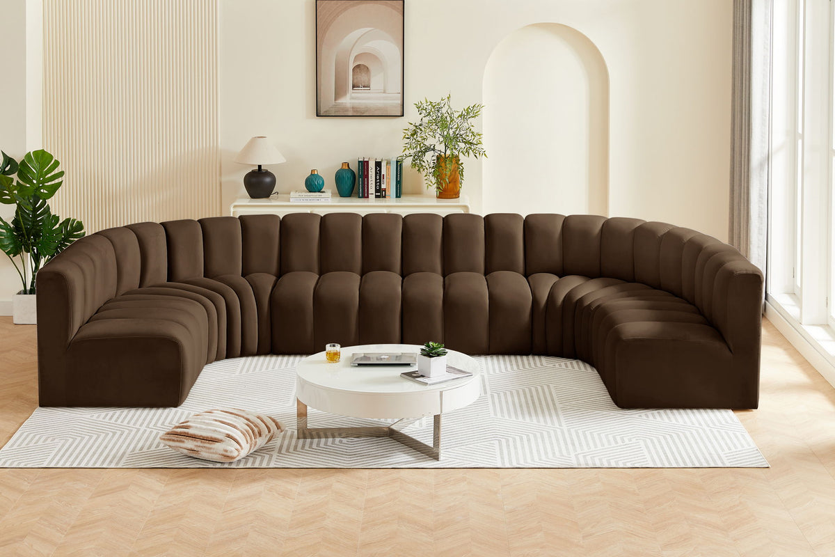 Arc - Velvet Modular U-Shaped Sectional