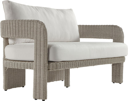 Sandbay - Olefin Water Resistant Fabric And Wicker Outdoor Patio Loveseat