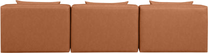 Cube - Modular 3 Piece Armless Sofa - Cognac