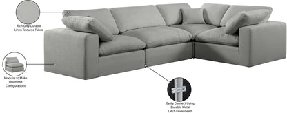 Comfy - 4 Piece Linen Fabric Modular Sectional