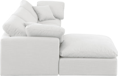 Indulge - Linen 4 Piece Modular Sectional With Chaise - White