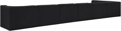 Rummi - Velvet Performance Fabric Upholstered 7 Piece Modular Sectional, L-Shaped (Right)