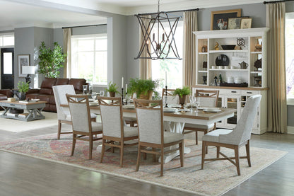 Americana Modern Dining - Trestle Dining Table With Extensions - Cotton