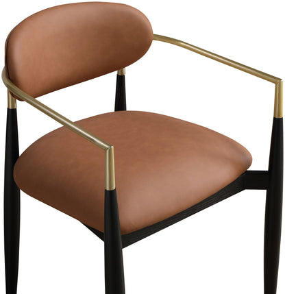 Riccio - Faux Leather Dining Arm Chair (Set of 2) - Black And Gold Frame