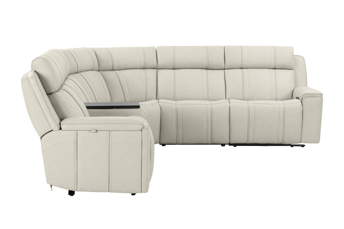 Sausalito - 6 Piece Modular Zero Gravity Power Reclining Sectional With Power Adjustable Headrests - Platinum Envy