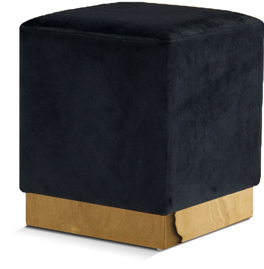 Jax - Stool Ottoman with Gold Base