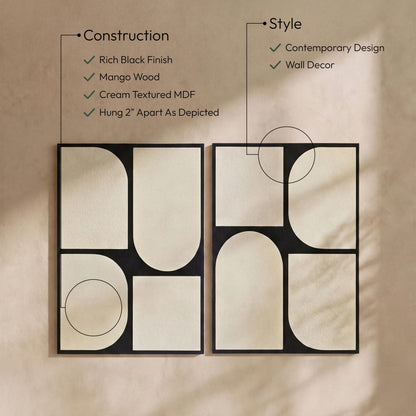 Icon - Mango Wood 2 Piece Wall Art