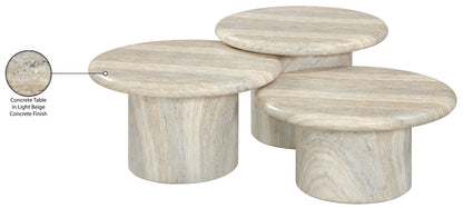 Emara - 3 Piece Concrete And Fiberglass Indoor / Outdoor Coffee Table