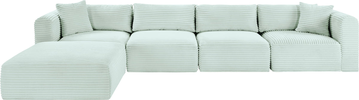 Shaggy - 5 Piece Modular Sectional With Ottoman