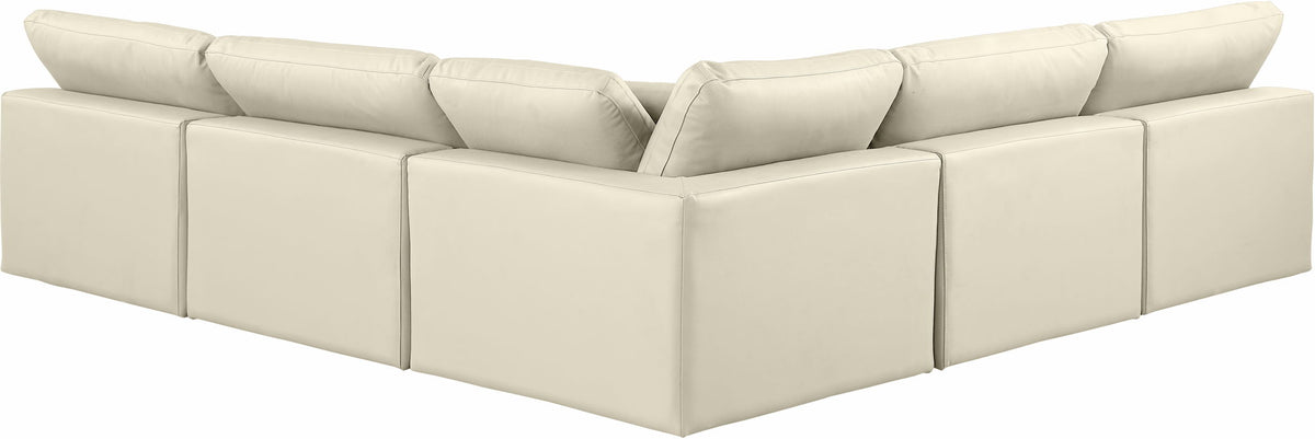 Comfy - 5 Piece Faux Leather Modular Corner Armless Sectional