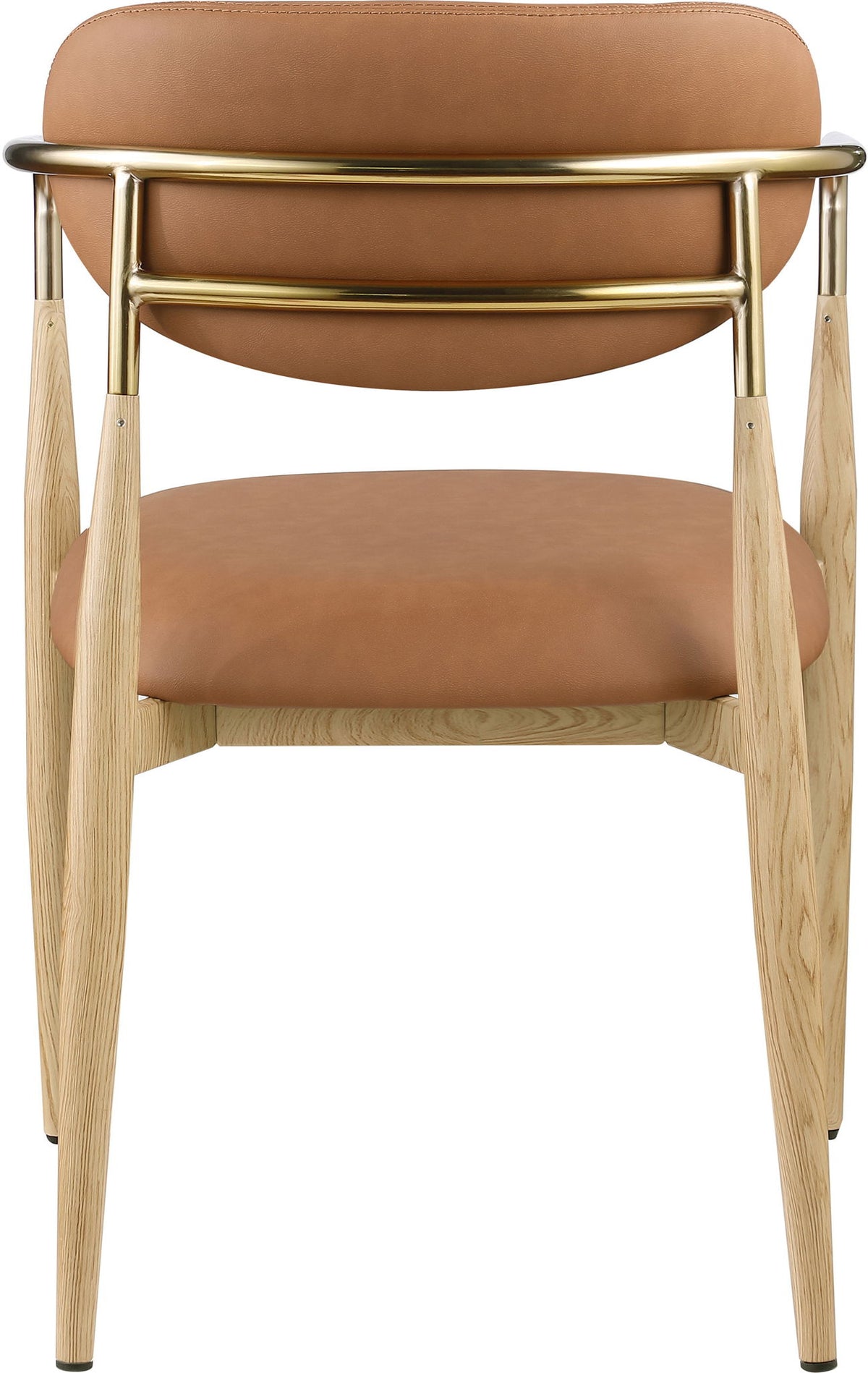 Ronda - Vegan Leather Upholstered Dining Arm Chair - Natural Legs