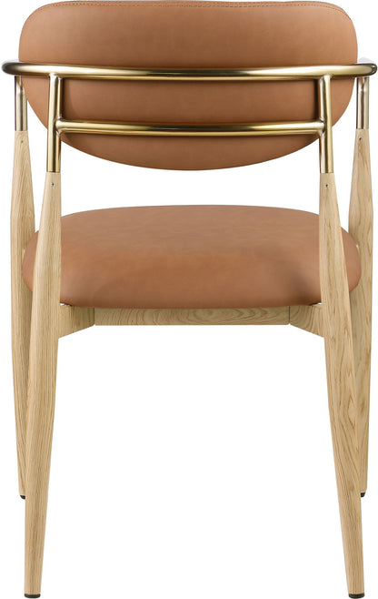 Ronda - Vegan Leather Upholstered Dining Arm Chair - Natural Legs