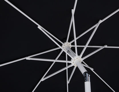 Fiji - Aluminum Patio Umbrella With Round Teak And White Base