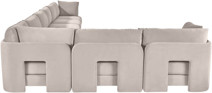 Hammond - Velvet Performance Fabric Upholstered 8 Piece L-Shaped Sectional