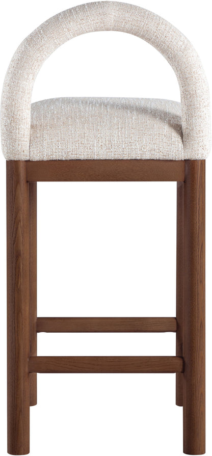 Conrad - Linen Counter Stool With Brown Legs