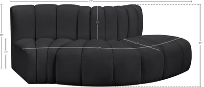 Arc - Faux Leather 3 Piece Modular Sofa