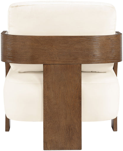 Cedra - Velvet Performance Fabric Upholstered Accent Chair - Brown Frame