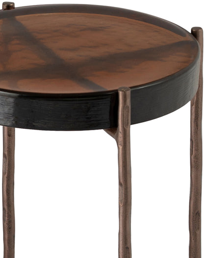 Vetra - Iron Base Bunching End Table - Bronze